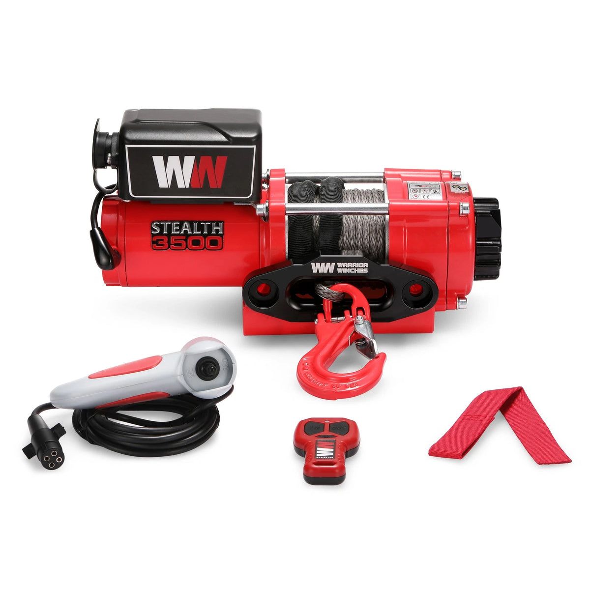 Stealth Winches 3500lb 12v Electric Winch with Synthetic Rope