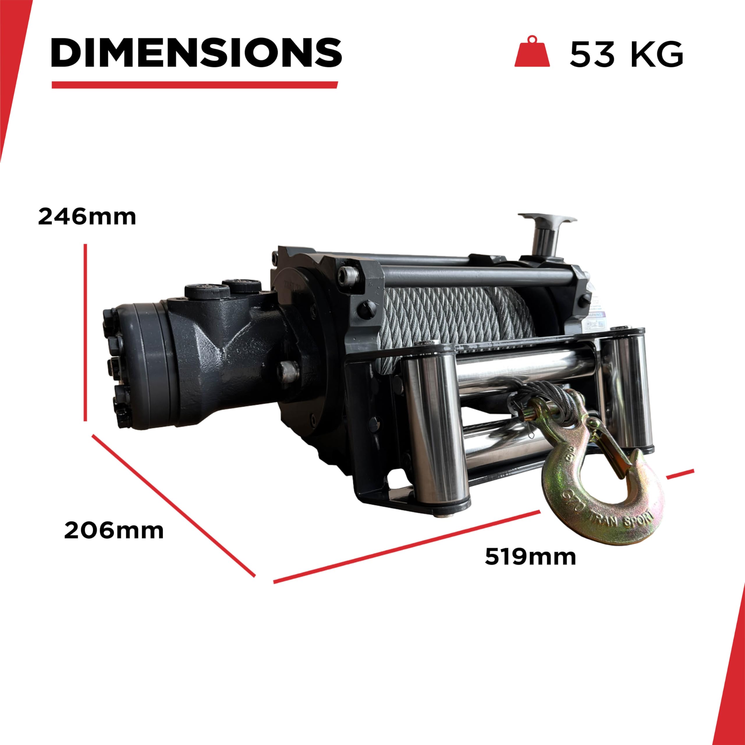 Warrior Winches C10000NH Hydraulic Winch