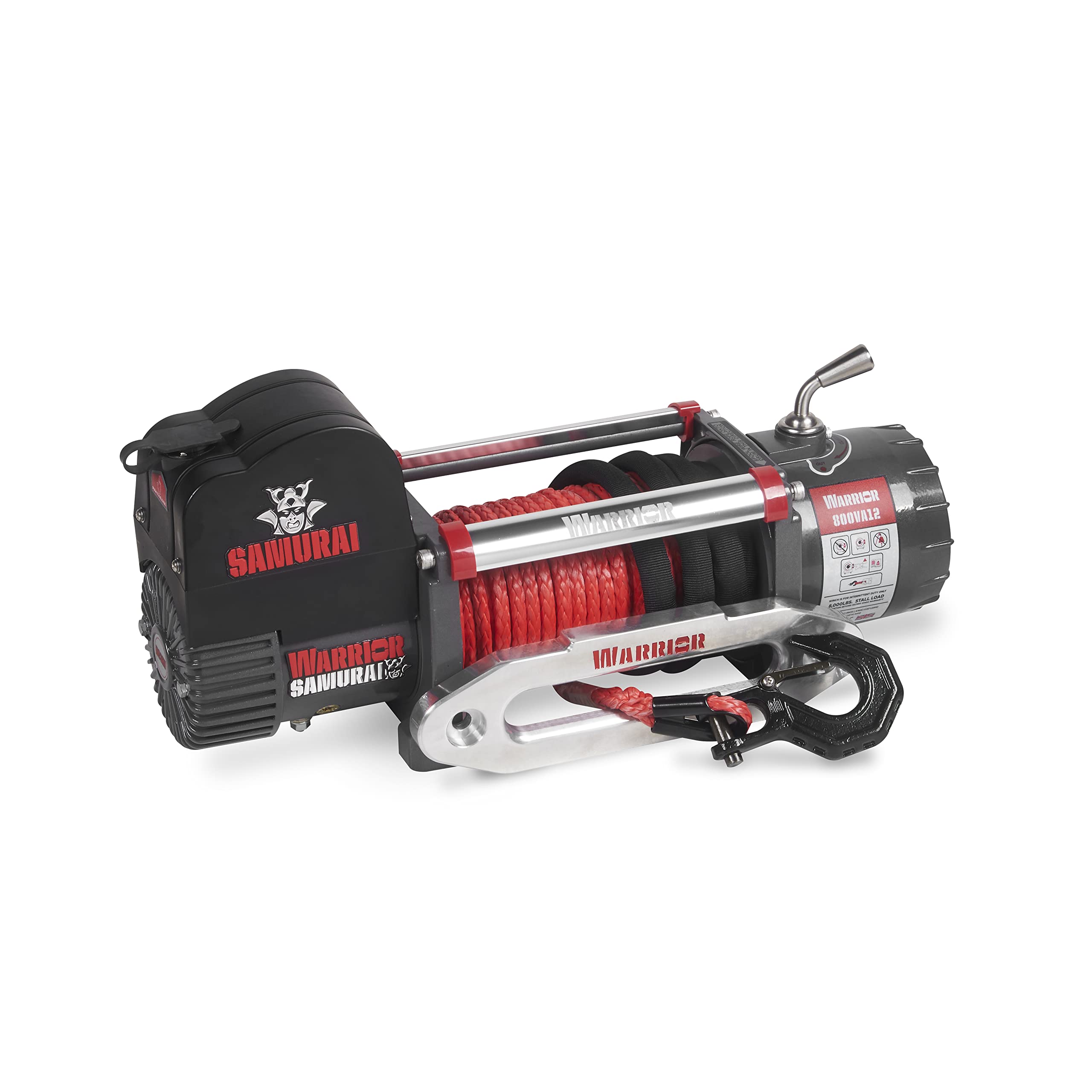 Warrior Winches Samurai 8000lb 12v Electric Winch with Armortek Synthetic Rope