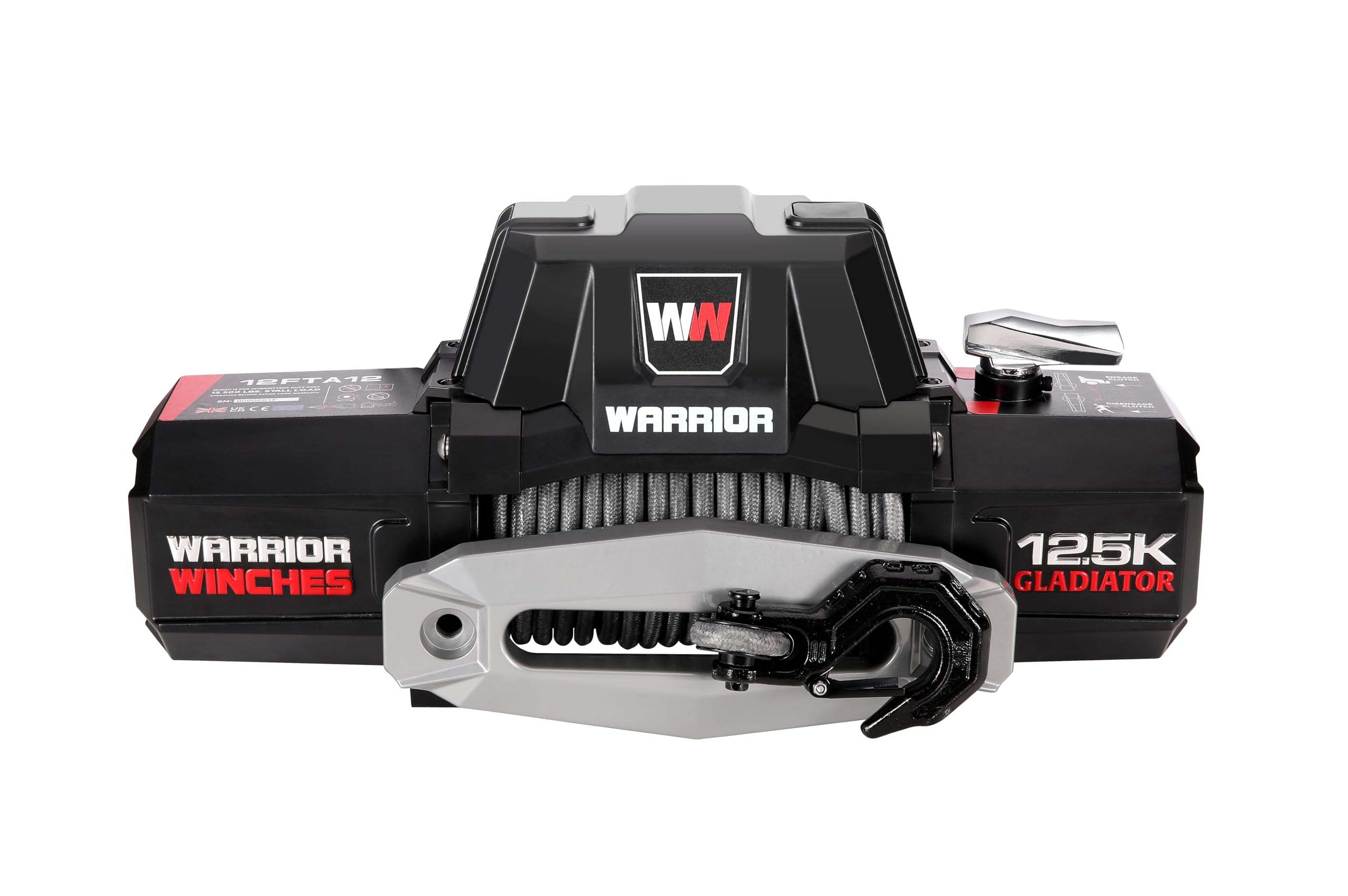 Warrior Winches Gladiator 12500lbs 12v Electric Winch with Synthetic Rope