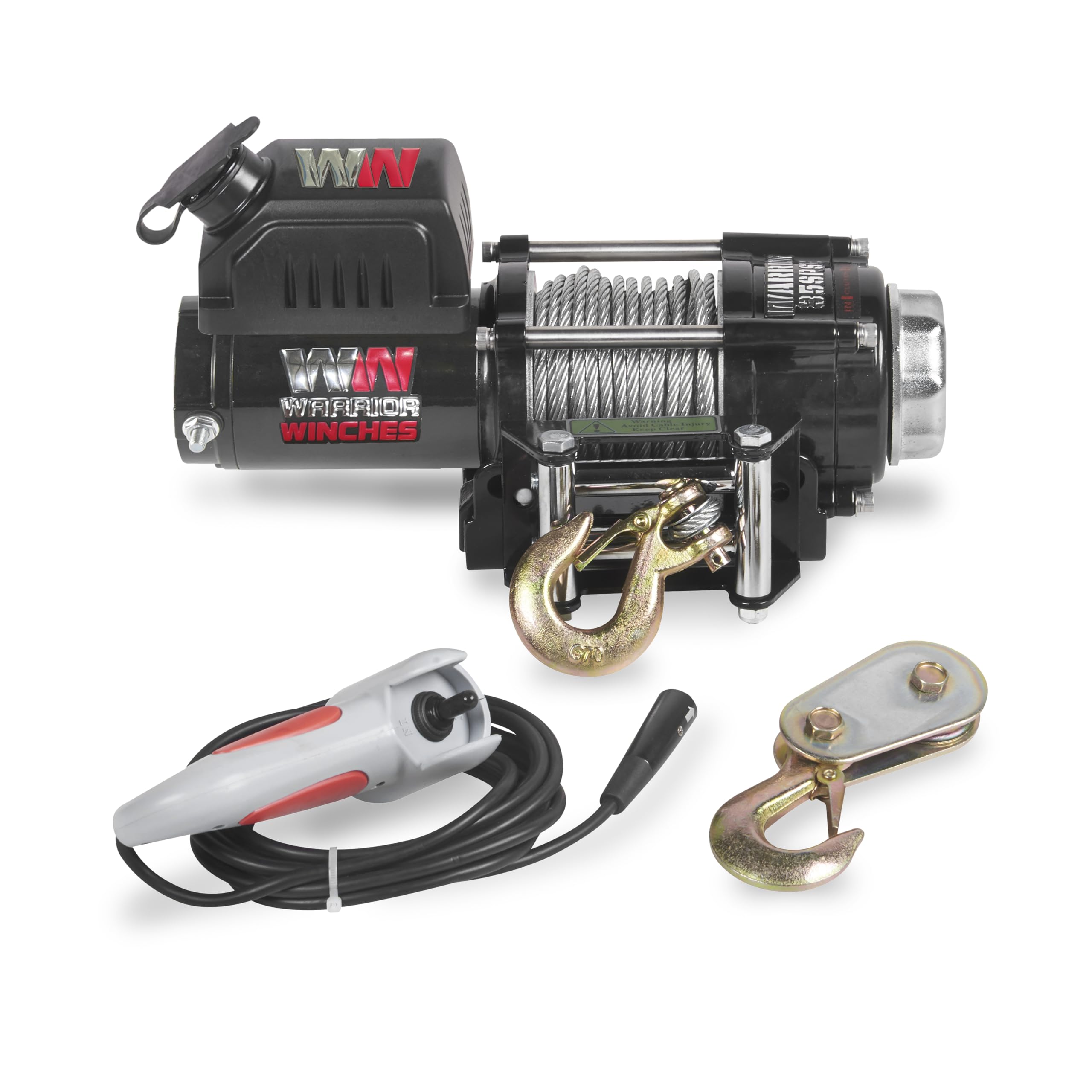 Warrior Winches Ninja 3500lb 12v Electric Winch with Steel Rope