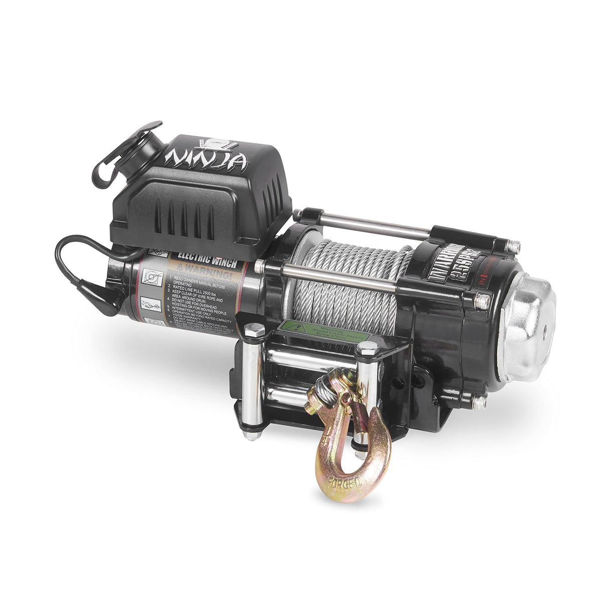 Warrior Winches Ninja 2500lb 12v Electric Winch with Steel Rope