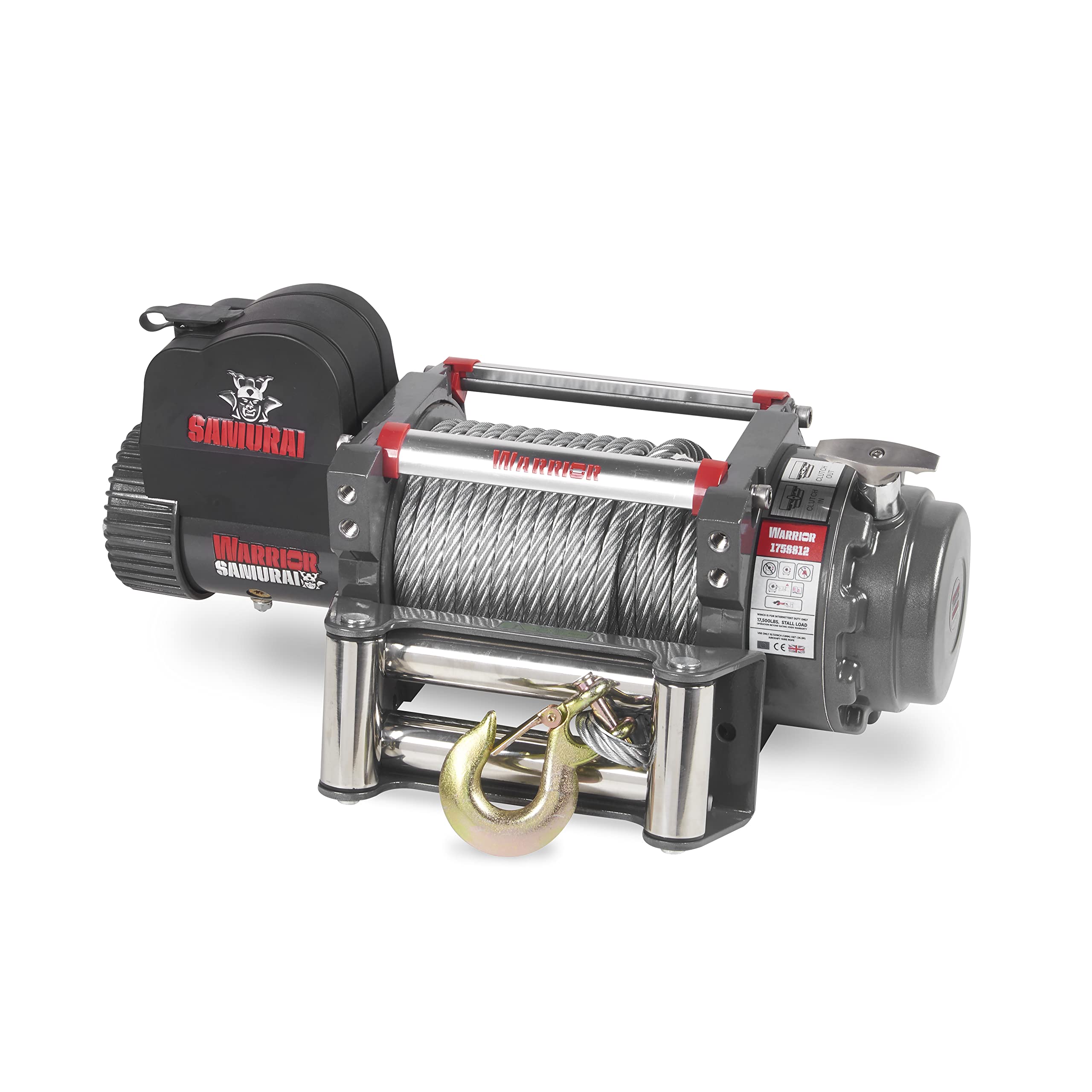 Warrior Winches Samurai 17500lb 24v Electric Winch with Steel Rope