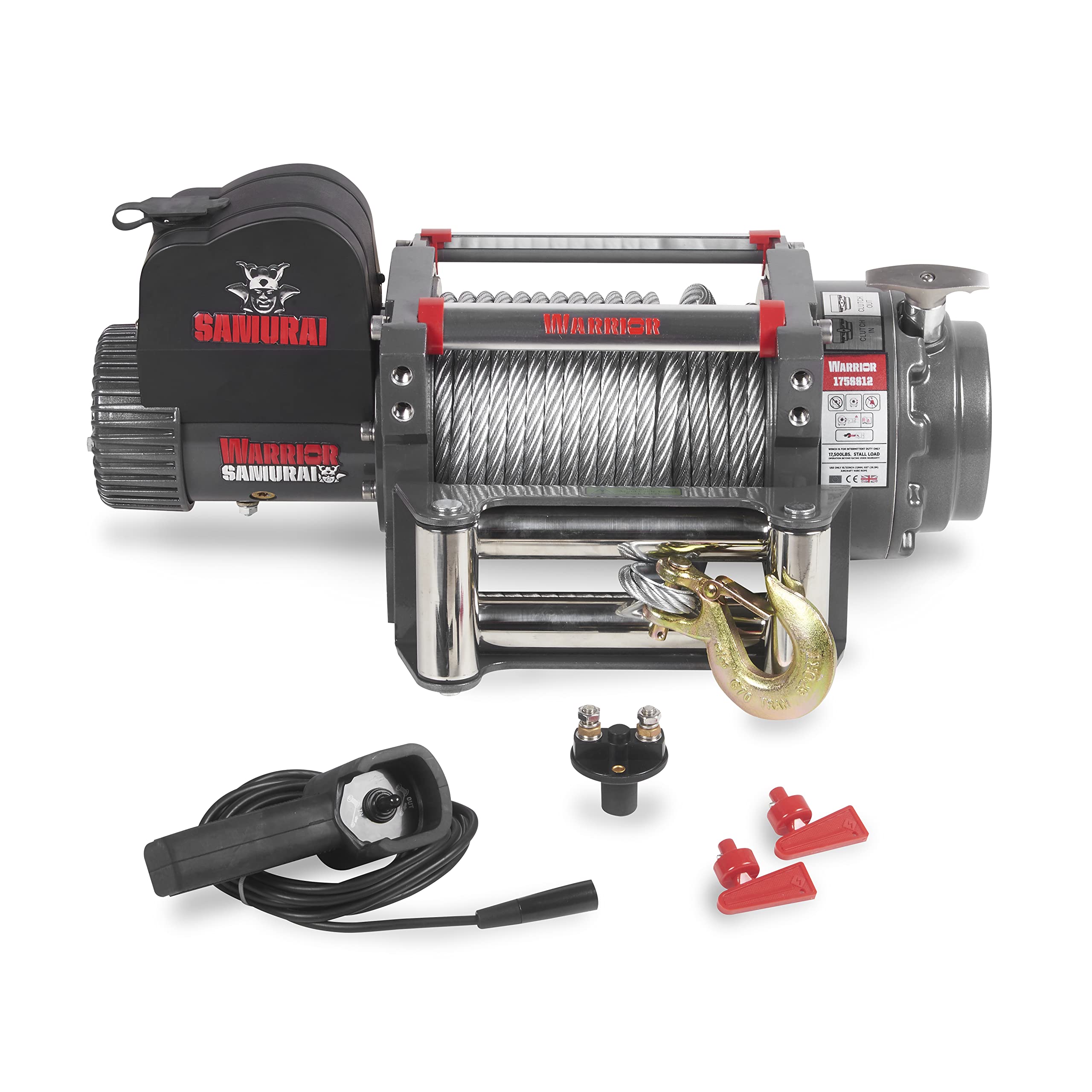 Warrior Winches Samurai 17500lb 24v Electric Winch with Steel Rope