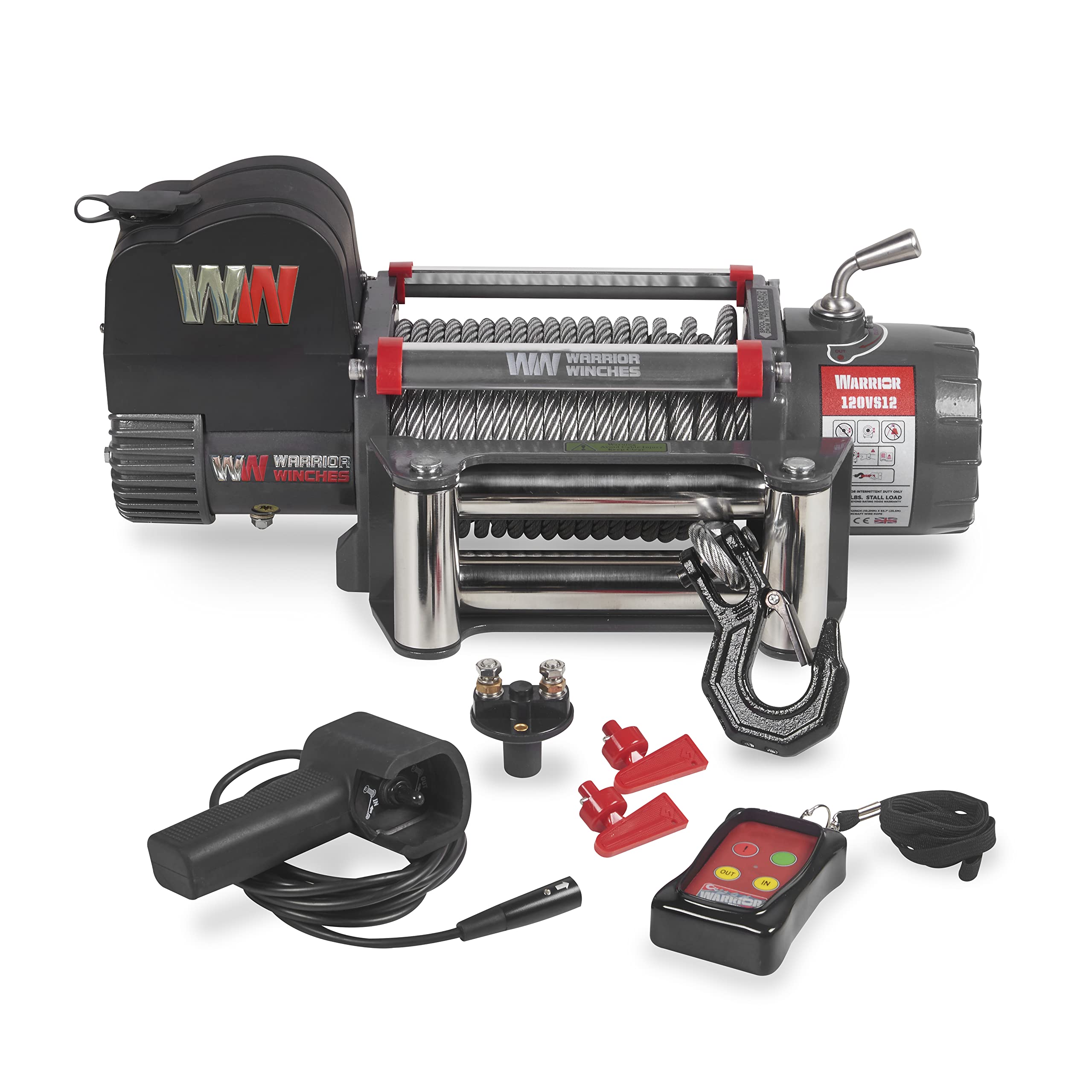 Warrior Winches Samurai 12000lb 12v Electric Winch with Steel Rope