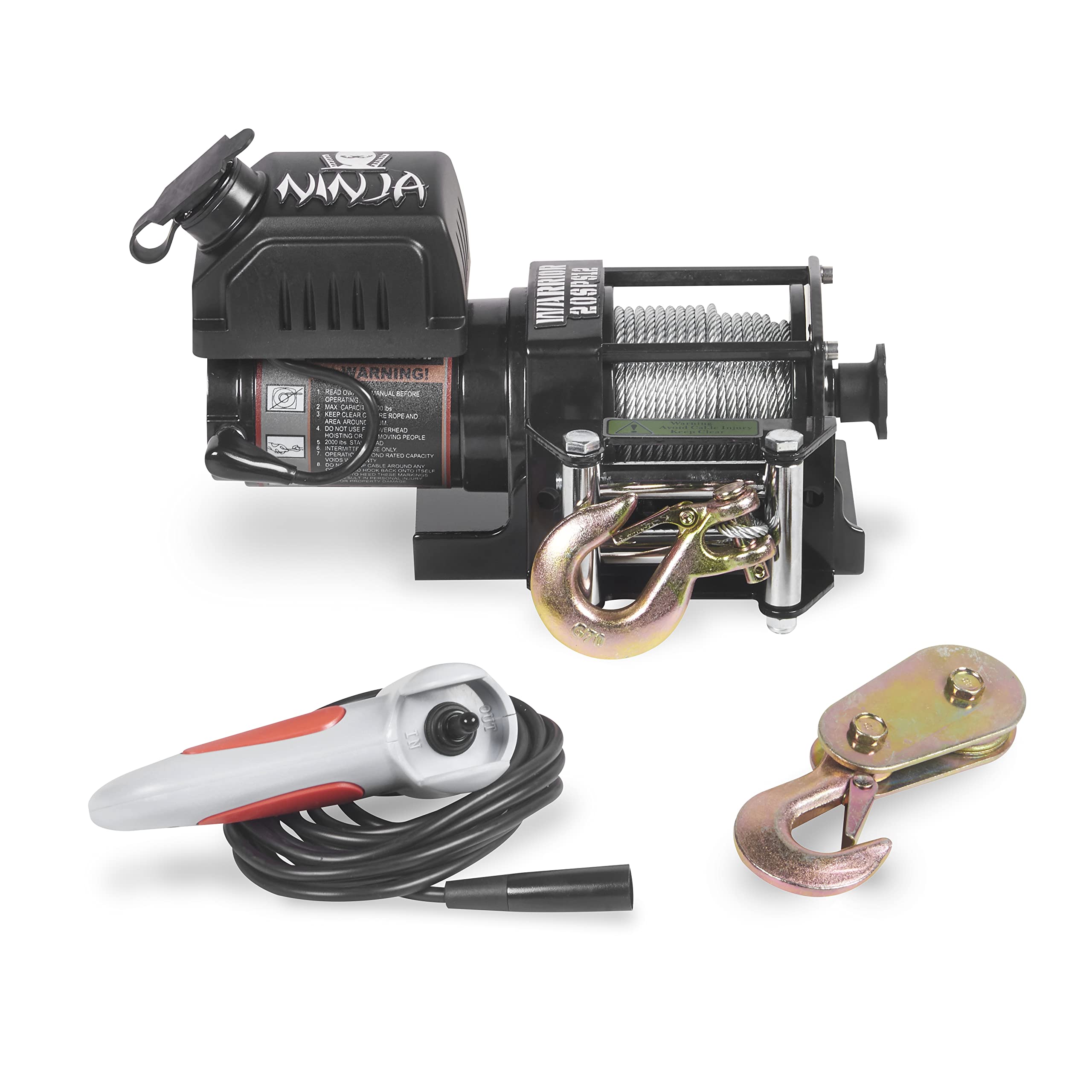 Warrior Winches Ninja 2000lb 12v Electric Winch with Steel Rope