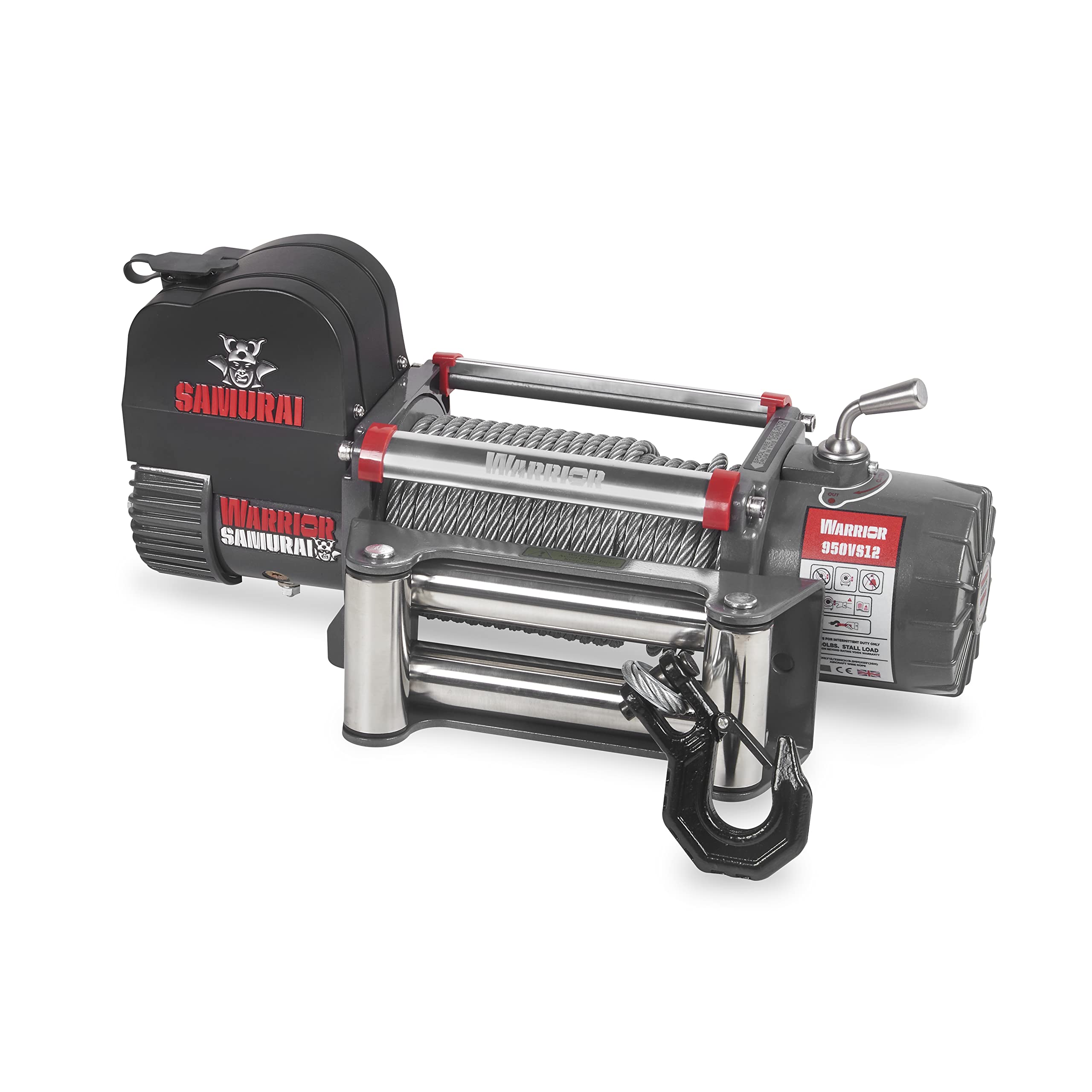Warrior Samurai 9500lb 12v Premium Electric Winch with Steel Rope