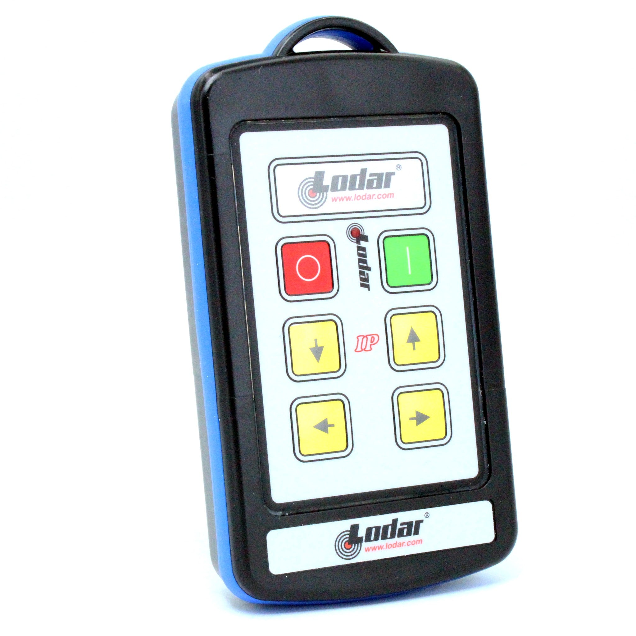 Lodar 92204TX-3 4 function arrows handset side profile showing black IP housing