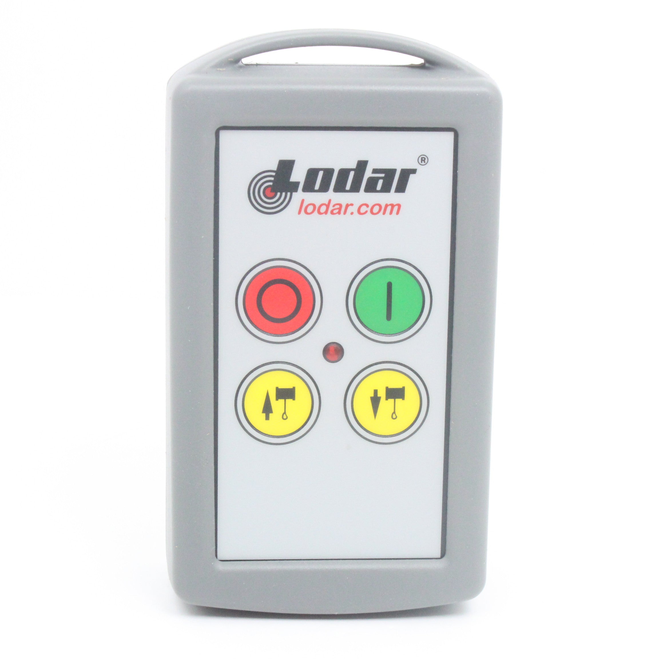 Lodar 92102TX-3 winch replacement handset front view in grey bumper case