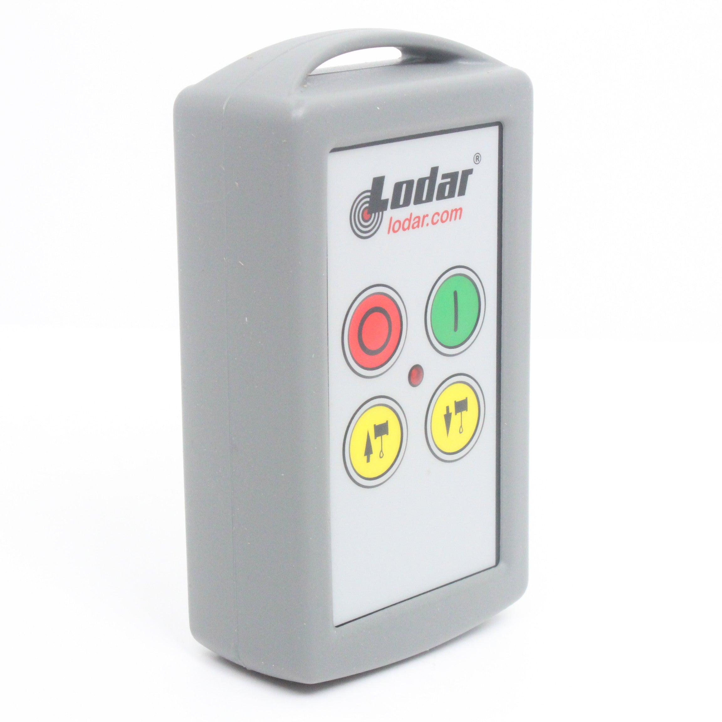 Lodar 92102TX-3 close up showing winch in out button insert symbols