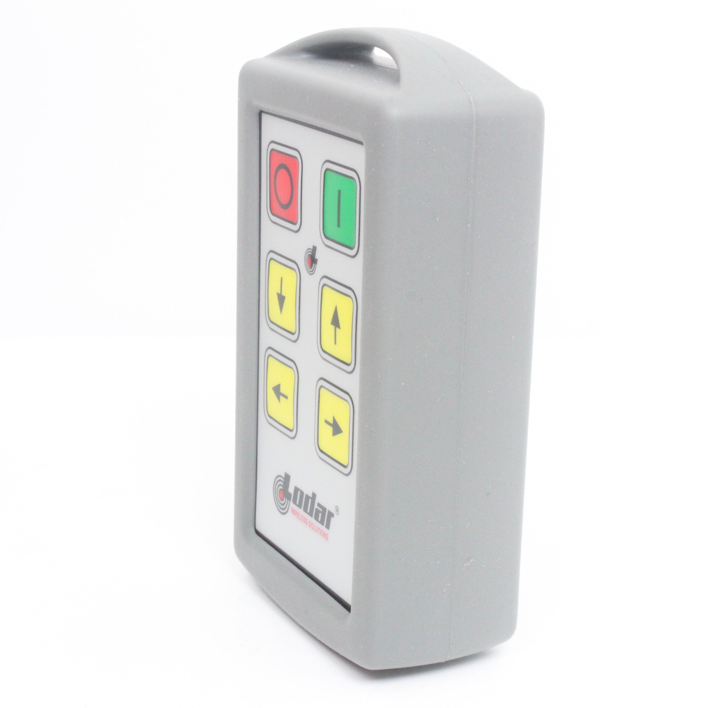Lodar 92104TX-3 handset alternative angle showing button depth