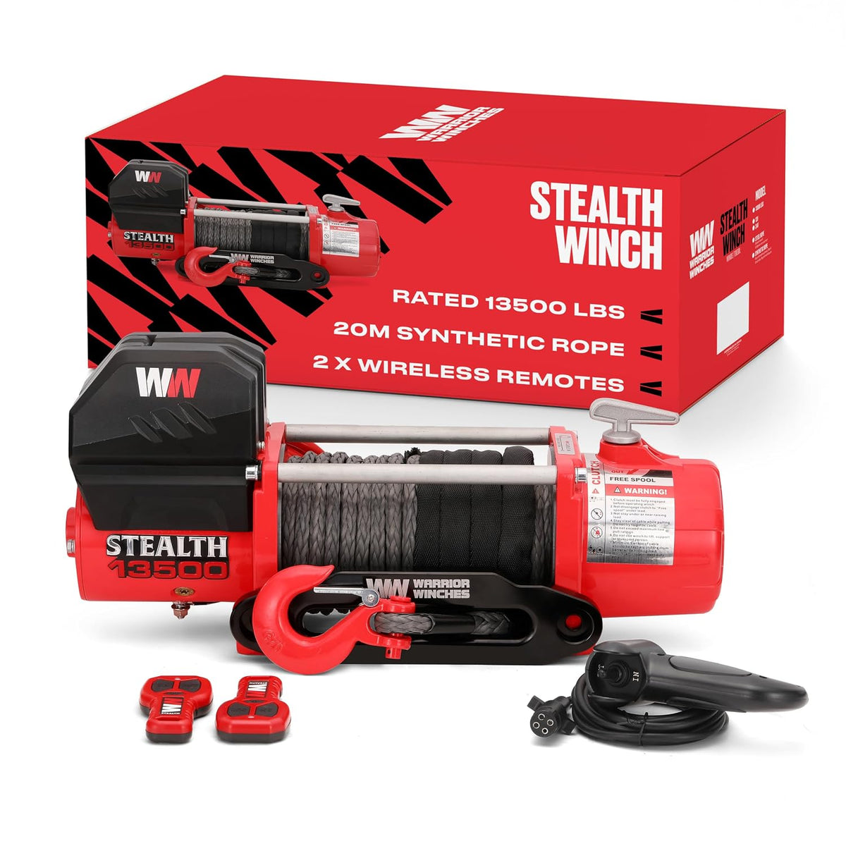 Stealth Winches 13500lb 12v Electric Winch with Synthetic Rope
