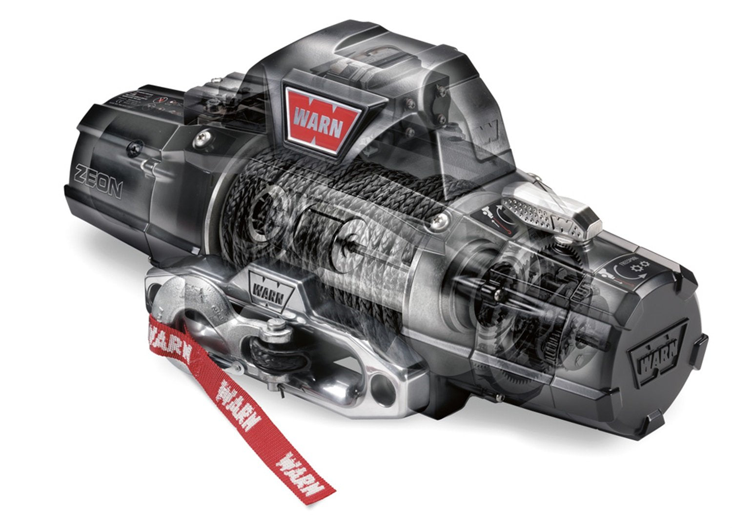 WARN 88990 ZEON 10 Electric 12V Winch with Steel Cable Wire Rope: 3/8" Diameter x 80' Length, 5 Ton (10,000 lb) Pulling Capacity