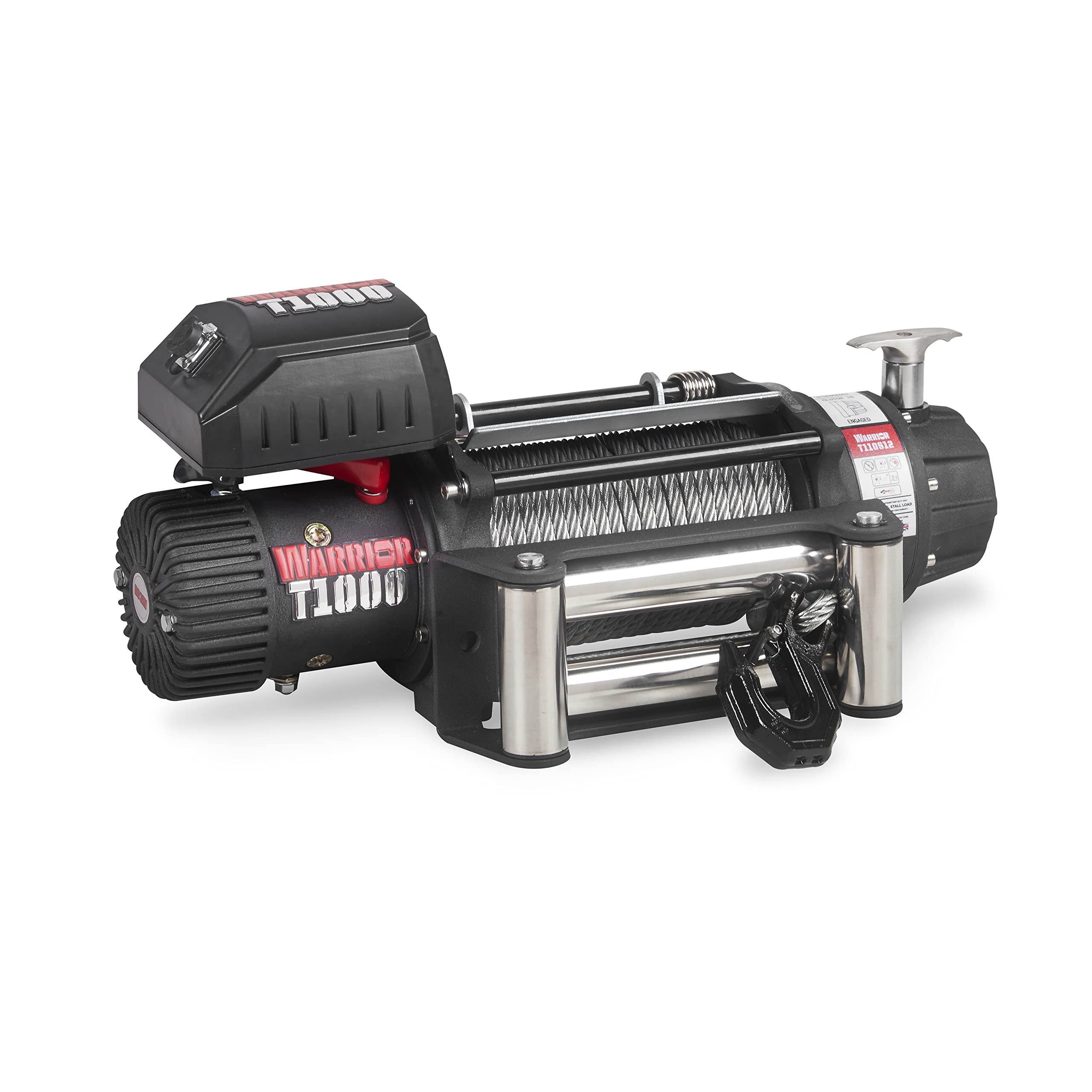 Warrior Winches T1000 Severe Duty 10000lb 12V Electric Winch with 26m Steel Rope