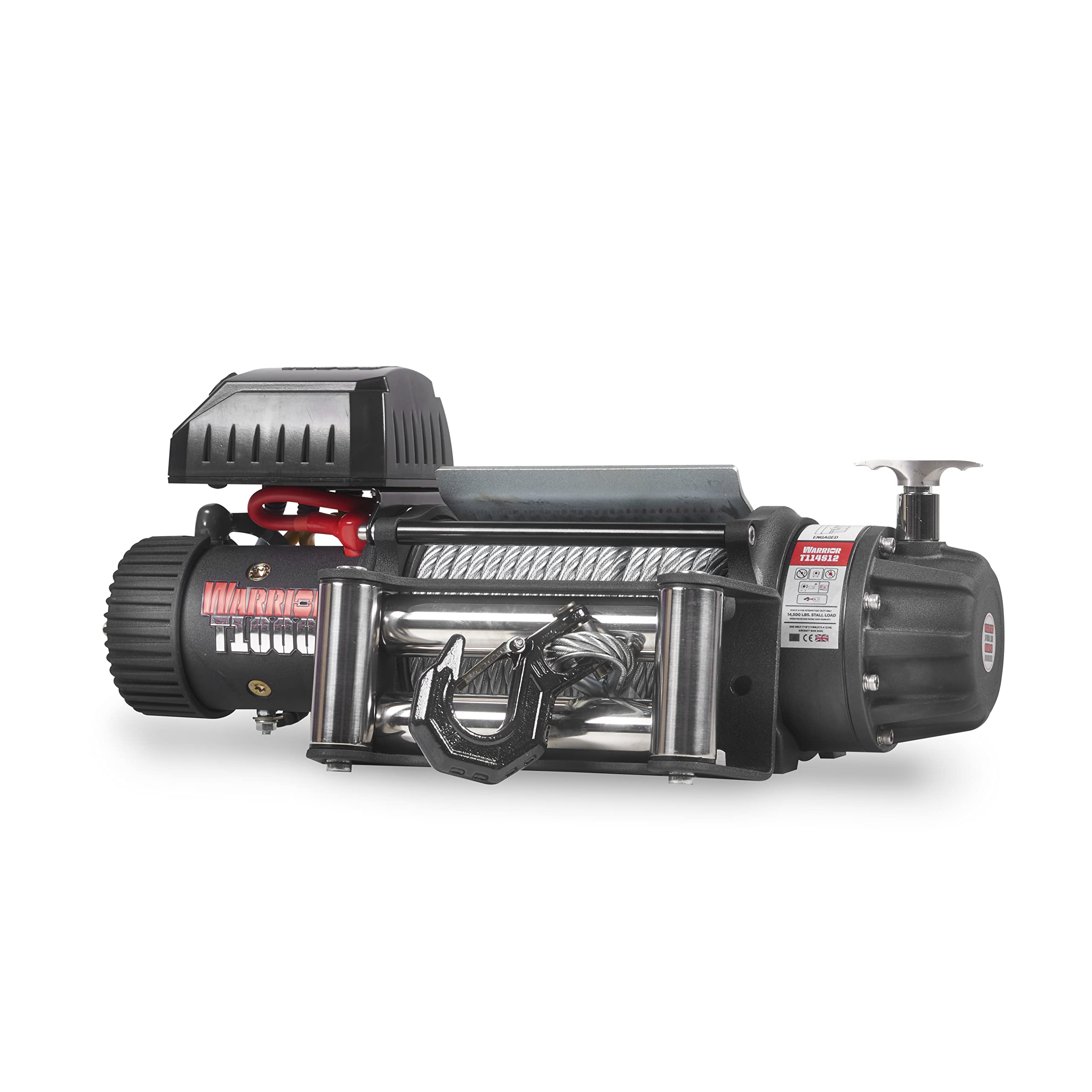 Warrior Winches T1000 Severe Duty 10000lb 12V Electric Winch with 26m Steel Rope