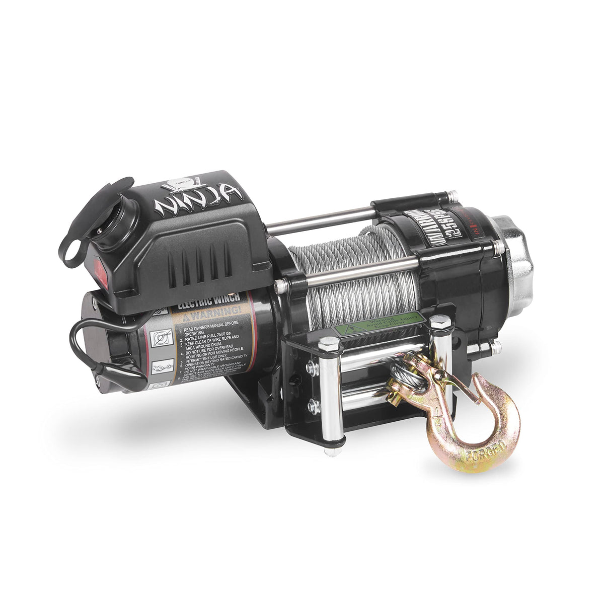 Warrior Winches Ninja 2500lb 12v Electric Winch with Steel Rope