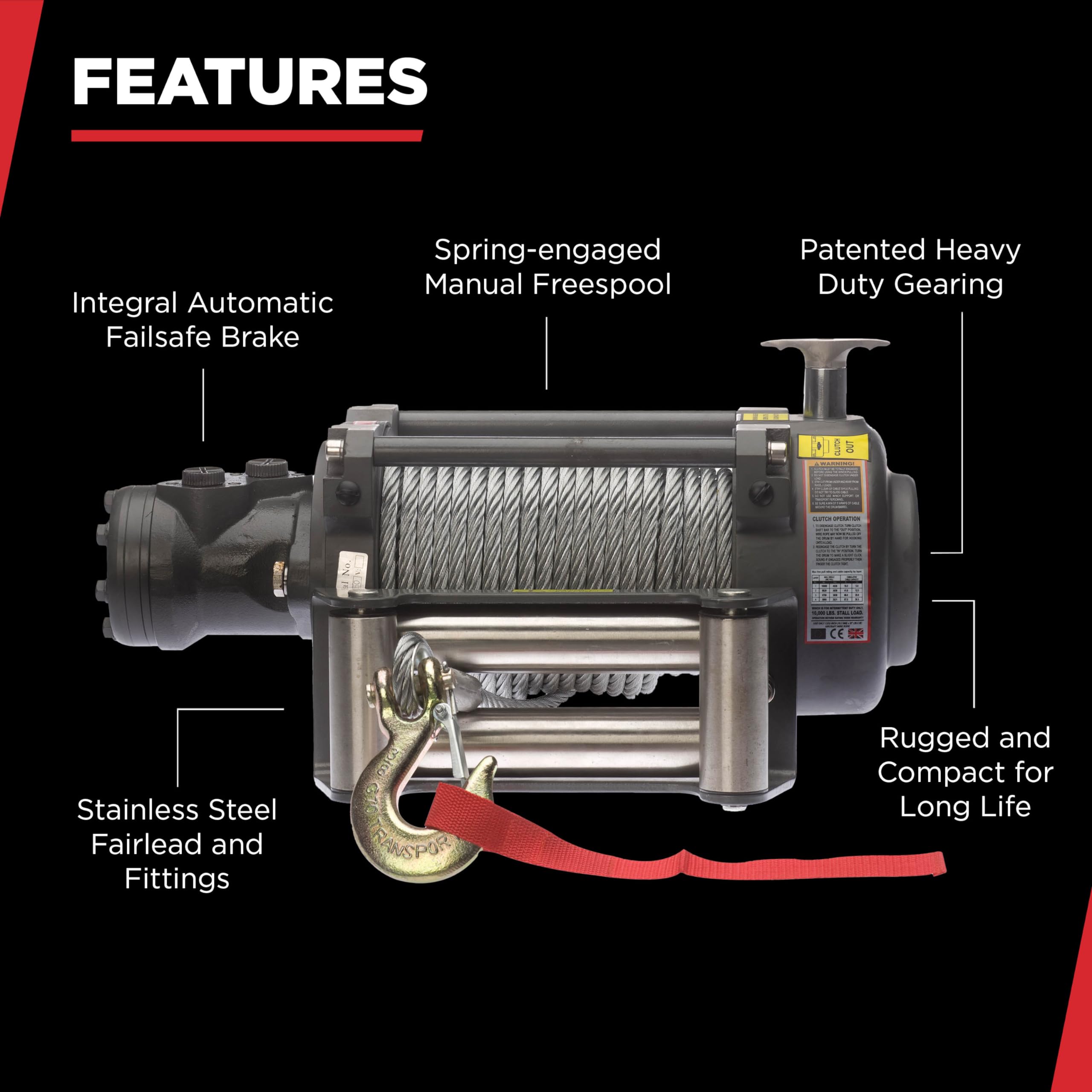 Warrior Winches C10000NH Hydraulic Winch