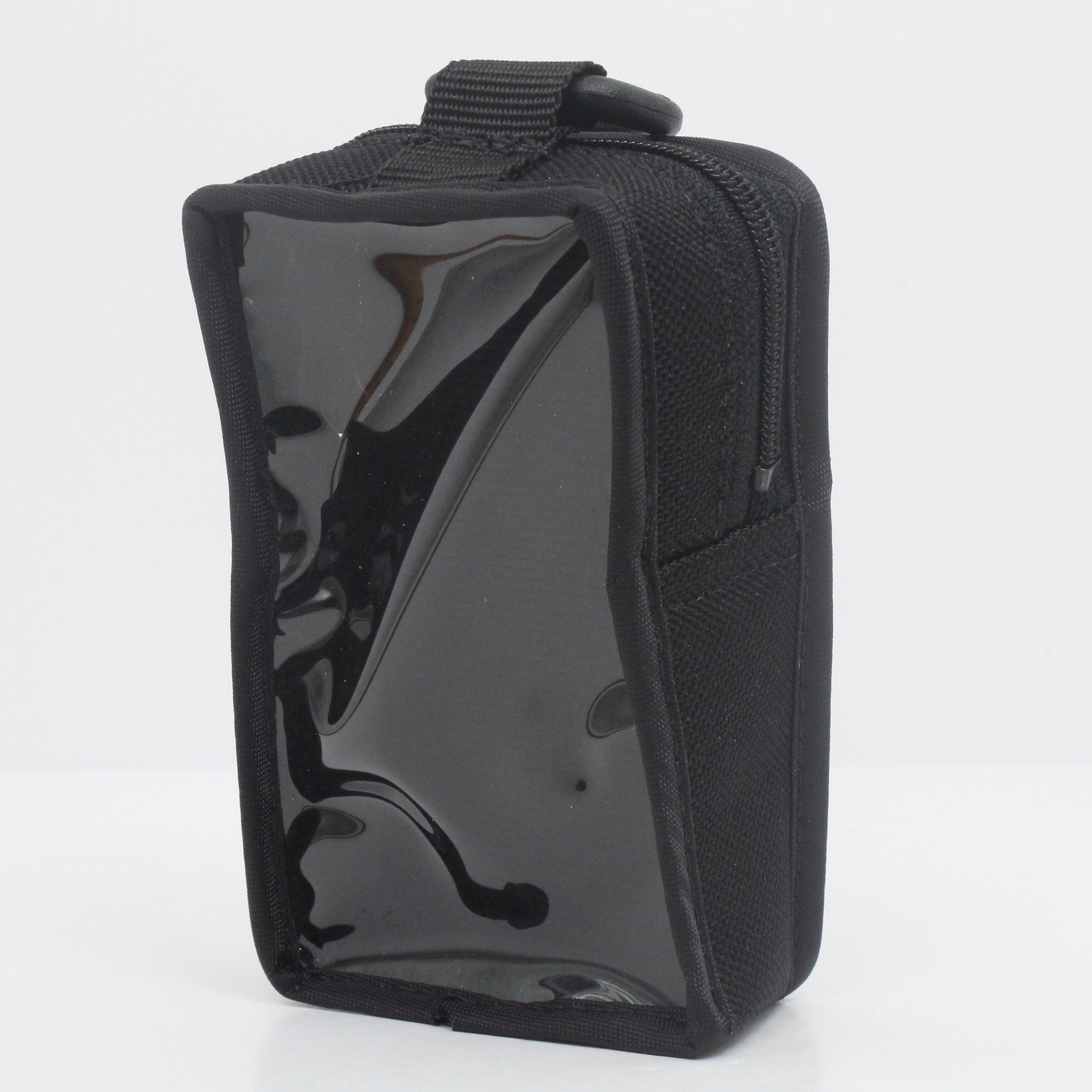 Lodar AC9805 fabric case front view showing clear transparent window and zip closure