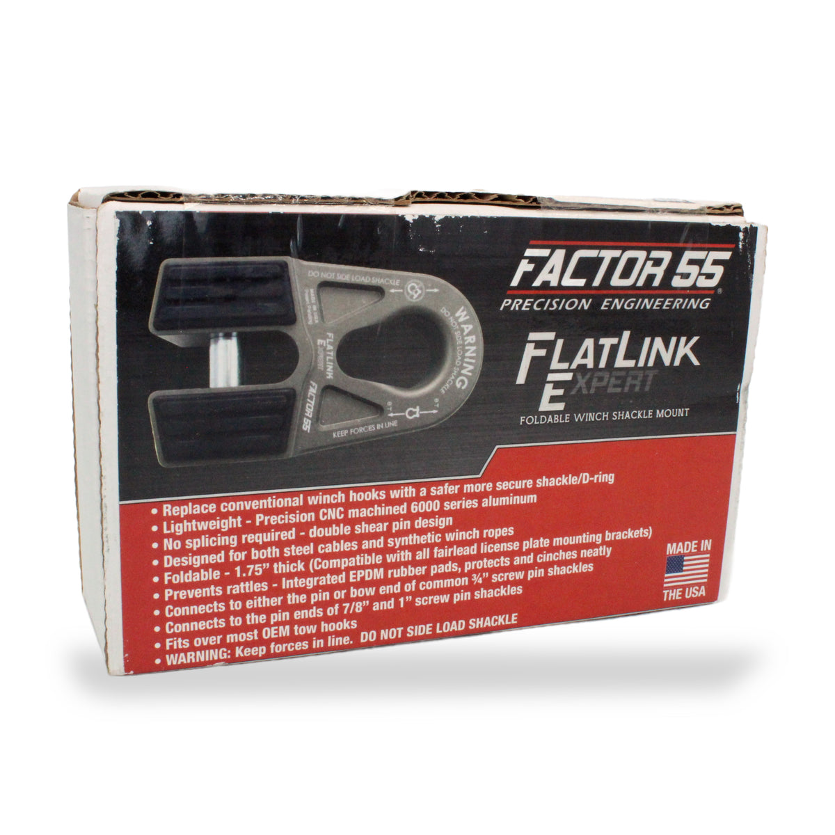 Factor 55 FlatLink E Folding Winch Shackle Mount 16,000 lbs Capacity (Expert)