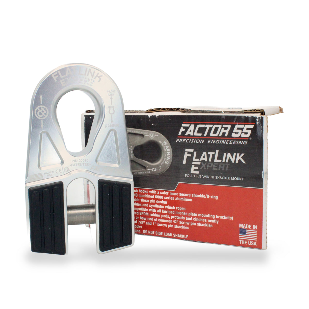 Factor 55 FlatLink E Folding Winch Shackle Mount 16,000 lbs Capacity (Expert)