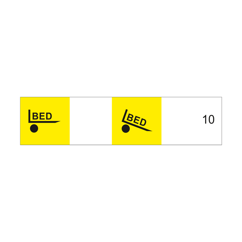 Lodar IP handset button insert number 10 showing two BED tipping symbols on yellow faces for beaver tipper body up down