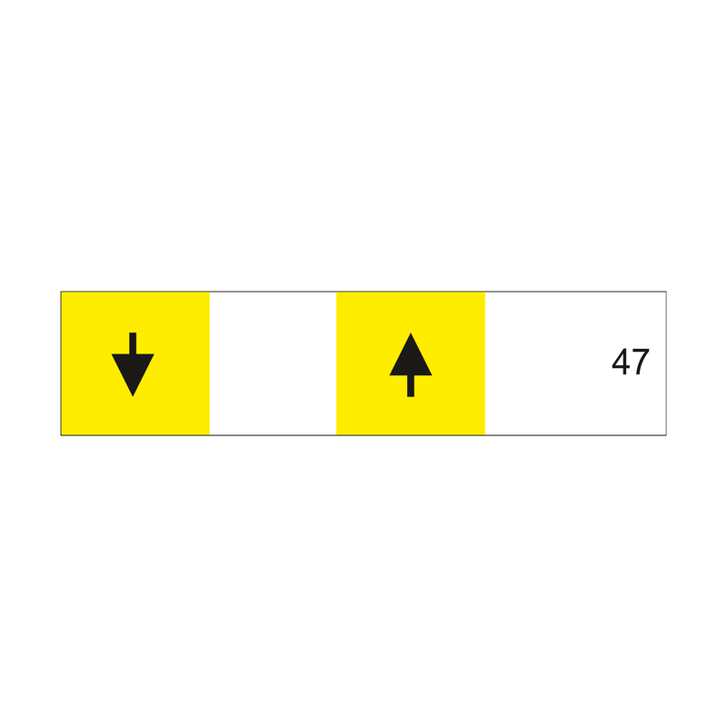 Lodar IP handset button insert number 47 showing down and up arrow symbols on yellow button faces