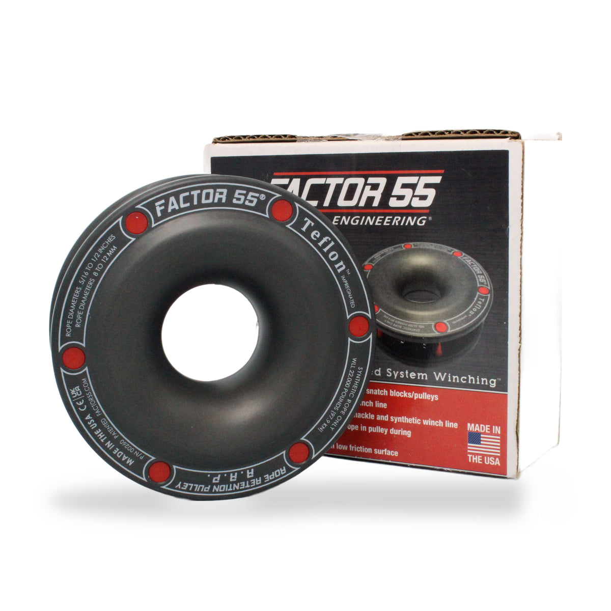 Factor 55 Rope Retention Pulley (RRP) – Synthetic Rope Winch Ring 22,000 lbs